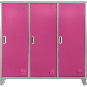 Carmen Метален шкаф Carmen CR-1605-3 JZ - сив / розов (3580179) - xmall