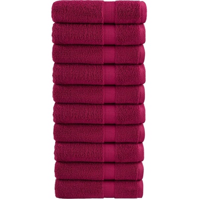 vidaXL Премиум кърпи за ръце SOLUND 10 бр бордо 50x100 см 600 gsm (137211)
