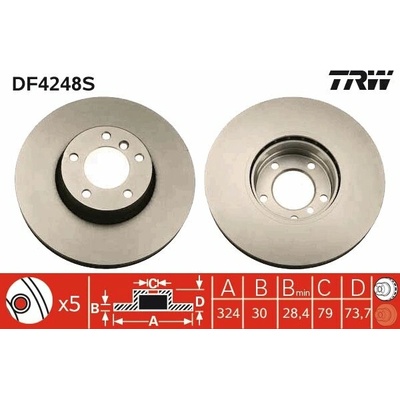 TRW Brzdový kotúč DF4248S sada ks