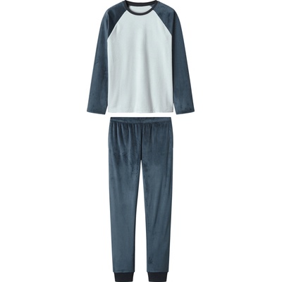 Esmara plyšové pyžamo sv.modrá navy modrá
