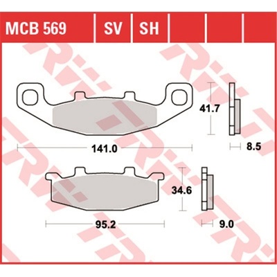 Přední brzdové destičky TRW / Lucas Kawasaki GPZ 500 S 1987 - 1993 směs SV