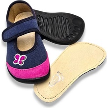 barefoot dievčenské papuče s bodkou modré