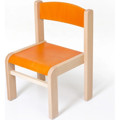 Hajdalánek Dětská židle Luca s tvarovanou opěrkou zad oranžová 26 cm