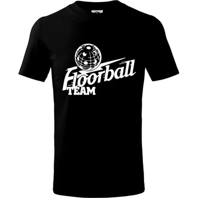Florbal team tričko dětské bavlněné Černá