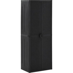  Градински шкаф за съхранение, черен, 65x45x172 см, PP ратан - elemento - 559,99 лв