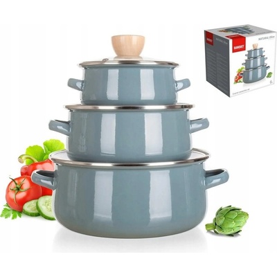 BANQUET Sada smaltovaného riadu NATURAL Olive 6 ks
