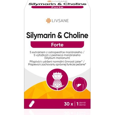 Livsane Silymarín a cholin FORTE 30 kapsúl