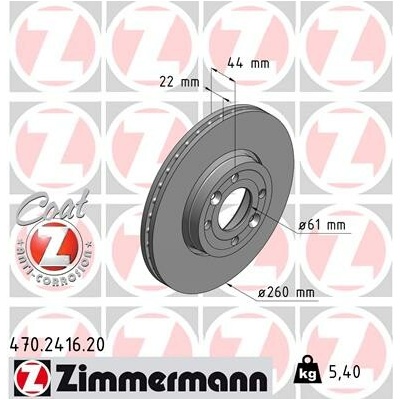 Brzdový kotúč ZIMMERMANN 470.2416.20 (470241620)