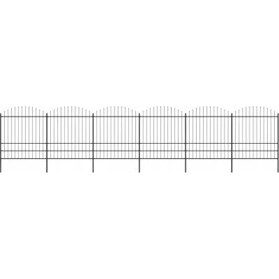 zahrada-XL Zahradní plot s hroty ocel (1,75–2) x 10,2 m černý