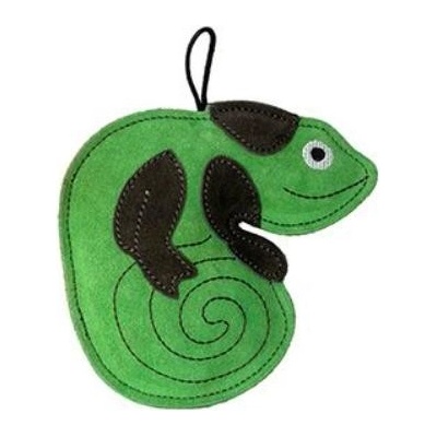 Kiwi Hračka pes Leather Chameleon kůže,zelená 16 cm