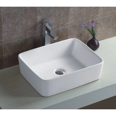 Inter Ceramic Мивка за баня ICB 863, монтаж върху плот, порцелан, бял, 48x37x13.5см (863)