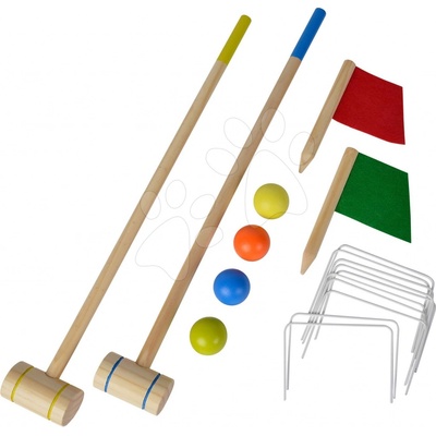 Eichhorn Drevený kriket Outdoor Croquet s 2 kladivkami a loptičkami