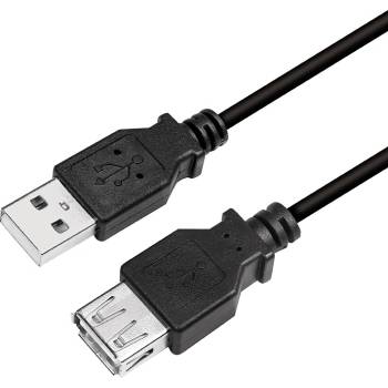 LogiLink USB 2.0 кабел USB-A/M - USB-A/F, черен, 5 м