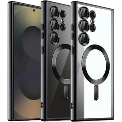 Mobi-Fon Силиконов кейс bSmart Chrome Magsafe с протектори за камерите, За Samsung Galaxy S25 Ultra, Черен (SAM-S25U-002)