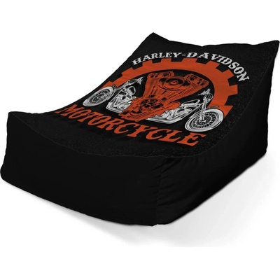 Sablio sedací vak lounge Harley-Davidson motor Černé pozadí 80 x 95 x 50 cm