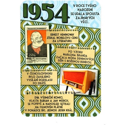 Blahopřaní 1954 - česky, variant A