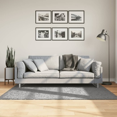 vidaXL Шаги килим с дълъг косъм, модерен, сив, 120x170 см (375256)