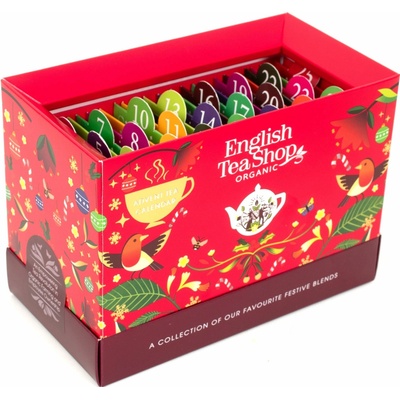 English Tea Shop Organic Tea Advent Calendar "Christmas Countdown" Red - 25 čajových vrecúšok