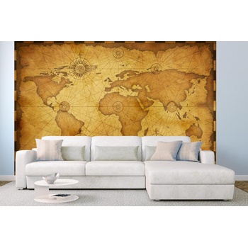 DIMEX ART Самозалепваща се флизелинова фототапета стара винтидж карта 375 x 250 см