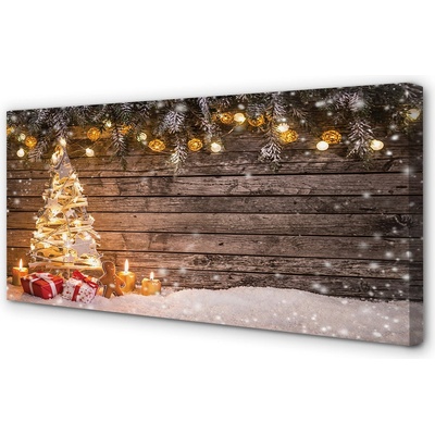 Obrazy na plátně Vánoční strom dekorace sníh 100x50 cm – Hledejceny.cz