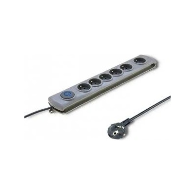 Qoltec Anti-surge bar QOLTEC 3.0M 6-SOCKETS GREY/Modern