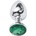 X Fun Метално дилдо Butt Plug "SILVER CRYSTAL DARK GREEN" 7 см. Размер-S