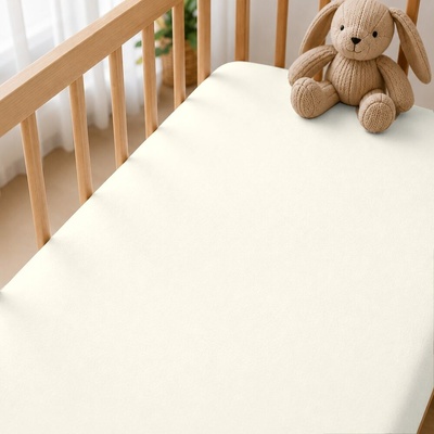 Pro Mrňousky Prostěradlo Jersey krémové 60x120