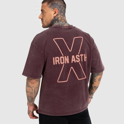 Iron Aesthetics pánske fitness tričko Boxed bordové