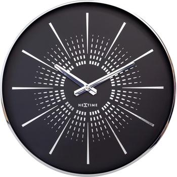 NeXtime Стенен часовник Excentric черно-сребрист (3287ZW)