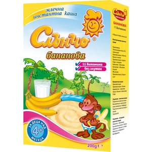 Слънчо Бананово млечна каша Слънчо, 200 g (3800005000206) - baby