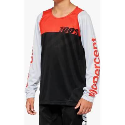 100% R-CORE Youth juniorský s dlhými rukávmi black racer red