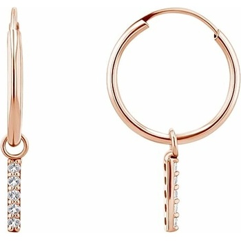 Eppi Zlaté visací náušnice s bílými topazy Elaine E46060