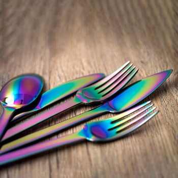 Image 1 of Herdmar Прибори за хранене в цвят дъга от 36 части с PVD покритие HERDMAR от серия SPIGA (herdmar080303601171900073)