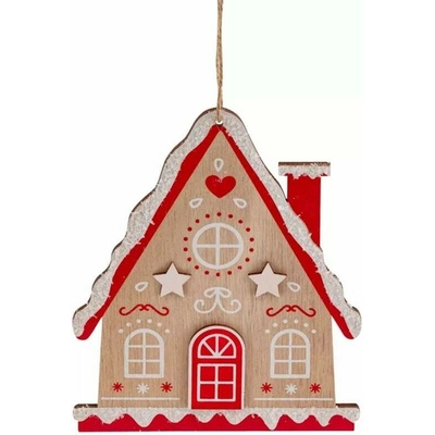 HANGZHOU A LINK STAR TECHNOLOGY CO. LIMITTED Drevená vianočná dekorácia domček 12,5 × 14,8 cm