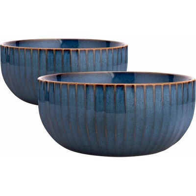 Altom Porcelánová miska Reactive Stripes modrá 15 cm