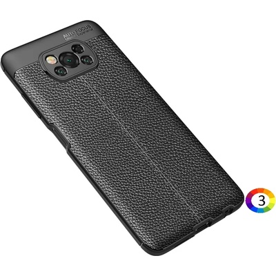 Xiaomi Poco X3 NFC Удароустойчив Litchi Skin Калъф и Протектор