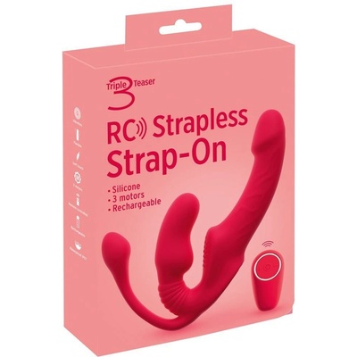 SuperLove Triple Delight Strapless Triple Motor Vibrating Strap-On with Remote
