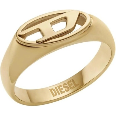 Diesel Fashion pozlátený prsteň s logom DX1588710