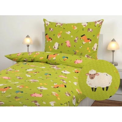 JAN peří krepové povlečení zvířátka na farmě přikrývka 140x250