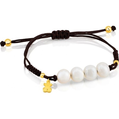 Tous Tmavě hnědý náramek s perlami Nudos 313031510