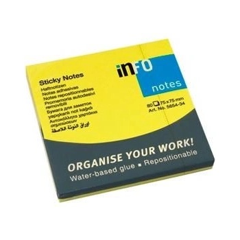 ЛИСТЧЕТА СЗЛ info notes 75/75ММ 80Л НЕОН ЖЛТ
