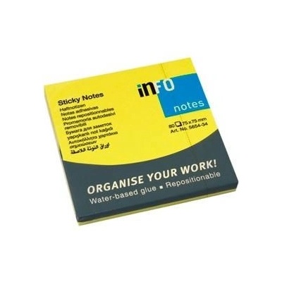 ЛИСТЧЕТА СЗЛ info notes 75/75ММ 80Л НЕОН ЖЛТ
