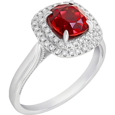 Eppi zlatý prsteň so spinelom a diamantmi Charmaine R47941