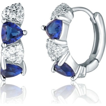JVD SVLE3224XH2M100 Strieborné náušnice krúžky s modrými kameňmi