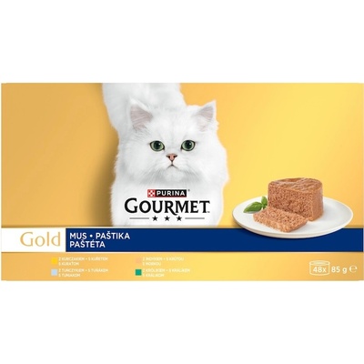 Gourmet Gold paštéta kuracie krůta králík morské ryby 48 x 85 g