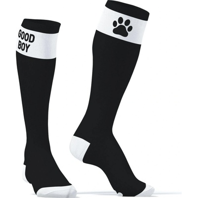 Kinky Puppy Ponožky Good Boy Big bavlněné podkolenky s tlapkami černé