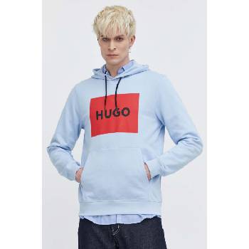 HUGO BOSS Памучен суичър hugo в синьо с качулка принт 50473168 (50473168)