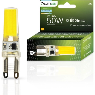Lumiled LED žárovka LED G9 corn G9 5W = 60W 550lm 6000K Studená bílá 360° COB