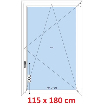 Soft Plastové okno 1150 x 1800 mm otevíravé a sklopné Ořech