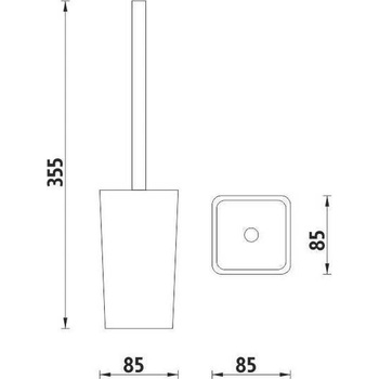 Nimco Eli - Stojánkový WC kartáč, oranžová, chrom/plast EL 3094-20